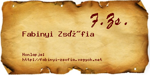 Fabinyi Zsófia névjegykártya
