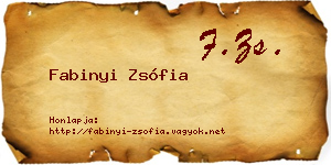 Fabinyi Zsófia névjegykártya